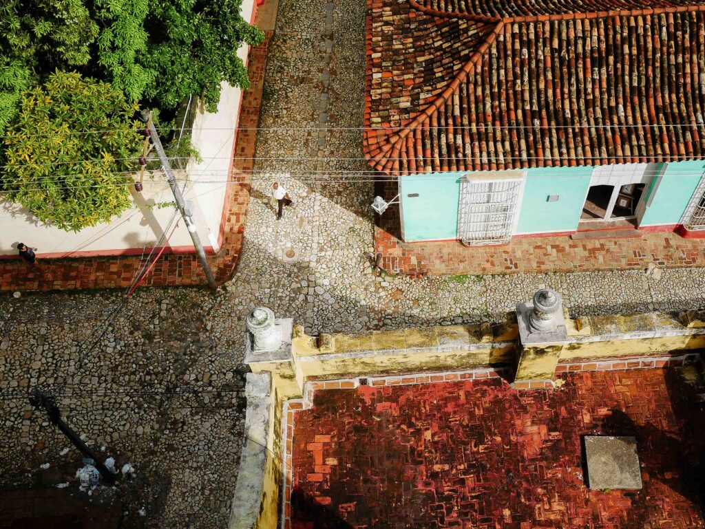 Colorful rooftop courtyard in Trinidad, Cuba